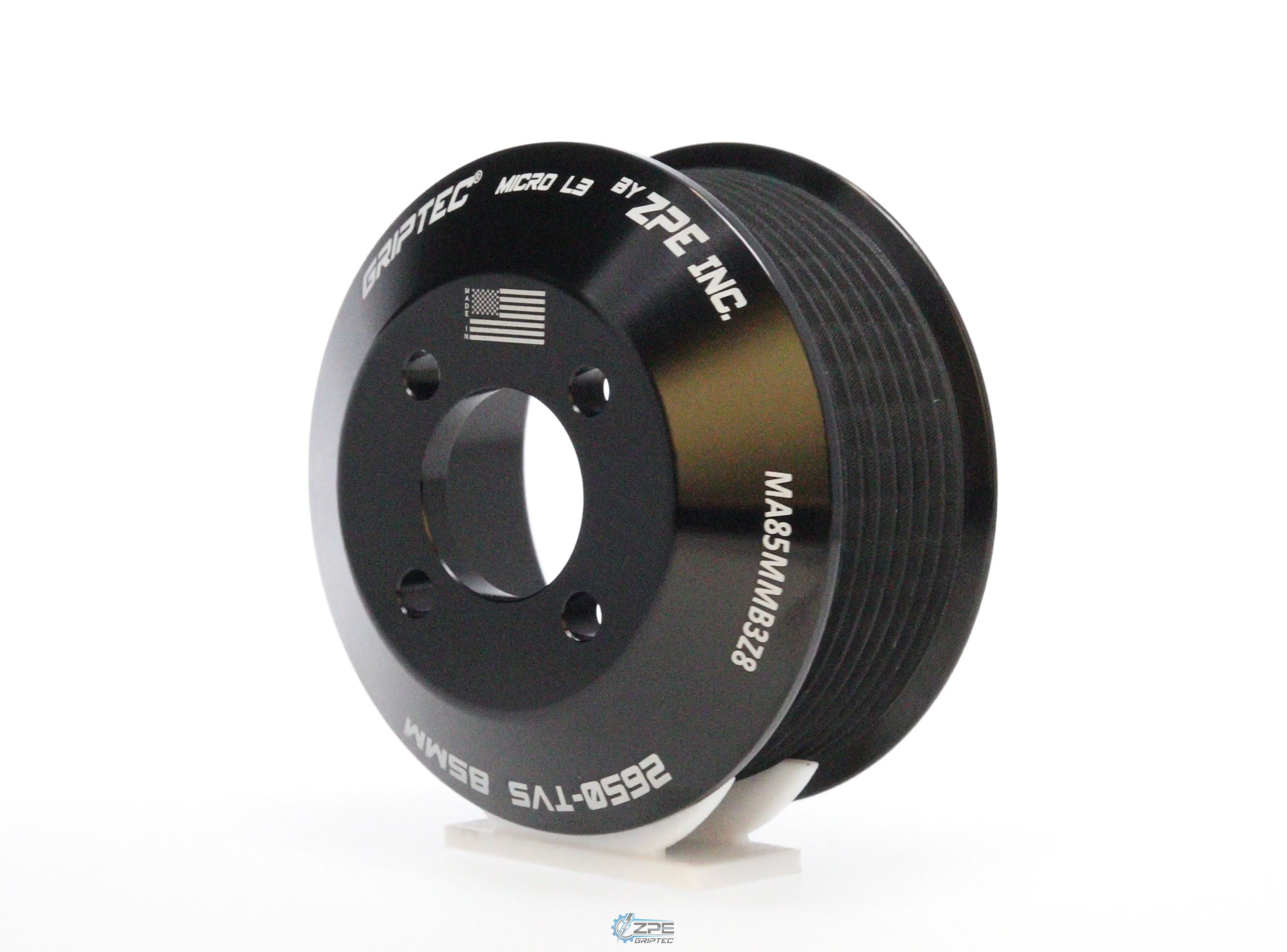 85mm 8 Rib ZPE GripTec® 2pc Magnuson LSA/LT4 2650 TVS L3 Black Pulley Only